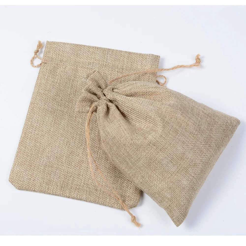 

Wholesale 1000pcs 6x8 inch Large Hemp Jute Hessian Drawstring Pouch Wedding Favor Christmas Gift Phone Storage Burlap Jute Bag