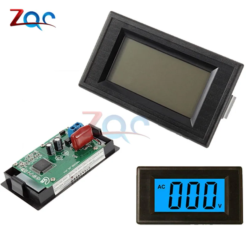 2-wire Blue Digital LCD AC 80-500V Volt Panel Voltage Meter Voltmeter Circuit Power Supply