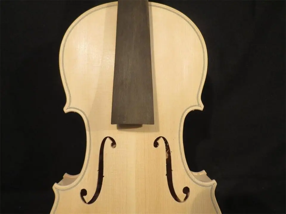 Hand-make solid wood unfinished violin 4/4,rare flame one piece back #9306