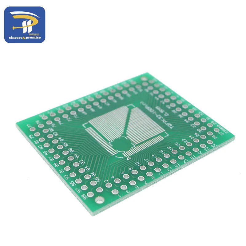 5PCS QFP/FQFP/LQFP TQFP 32 / TQFP44 / TQFP64 / TQFP80 TQFP100 0.5MM 0.8MM FR-4 IC adapter Socket / Adapter plate / PCB