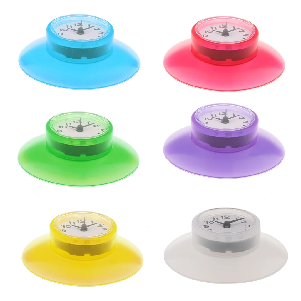 Mini Water Resistant Bath Clock Waterproof Kitchen Bathroom Bath Shower Clock w/ Suction Cup Mini Wall Clock Wall Mounted Clock