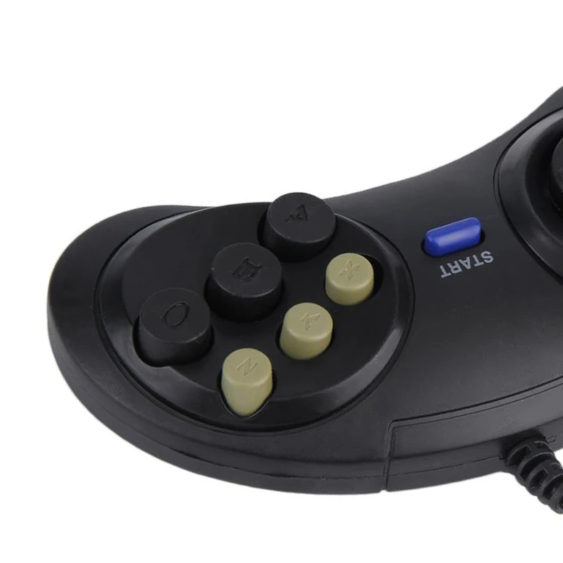 For SEGA MD2 MAC Mega Drive Gaming Accessories Classic Retro 6 Buttons Wired Handle Game Controller GamePad JoyStick Joypad