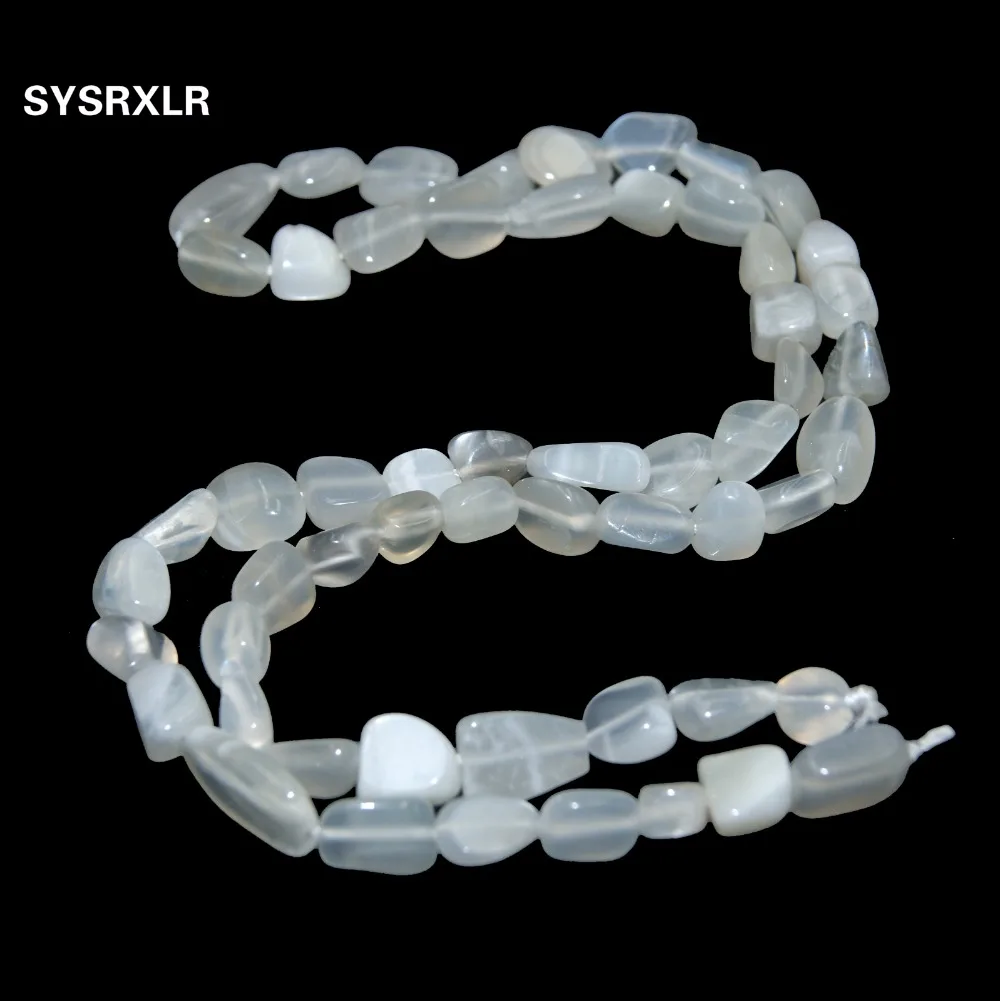 5-10 MM Unregelmäßige Natürliche Weiße Mondstein Stein Spacer Lose Perlen Für Schmuck Machen DIY Armband Halskette Strang 15\'\'