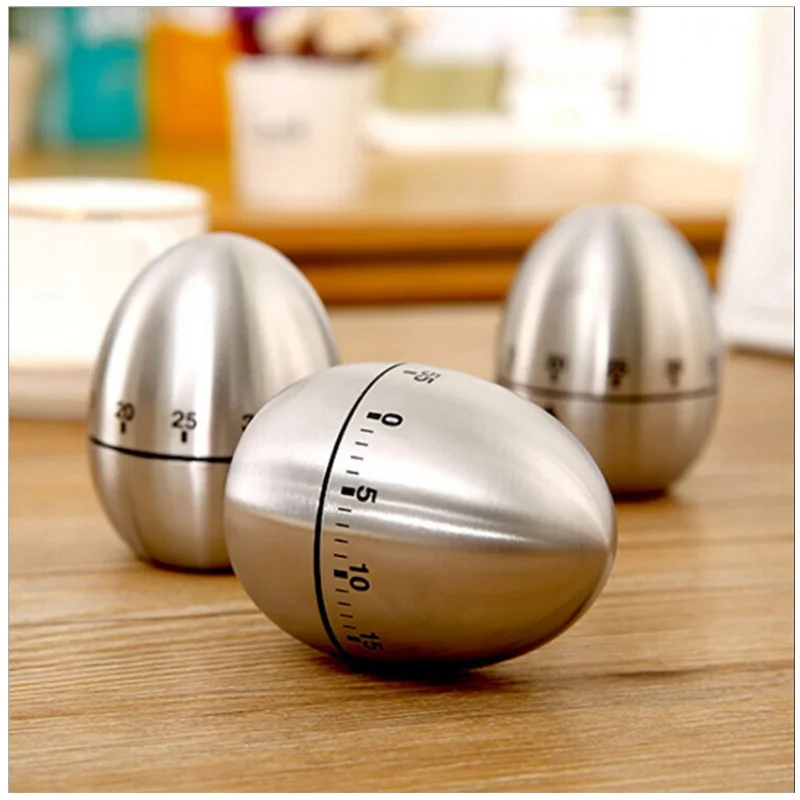 100pcsMechanical Egg Kitchen Cooking Timer Countdown 60 Minutes Alarm Stainless Steel Cooking Tool Kitchen Timer Egg