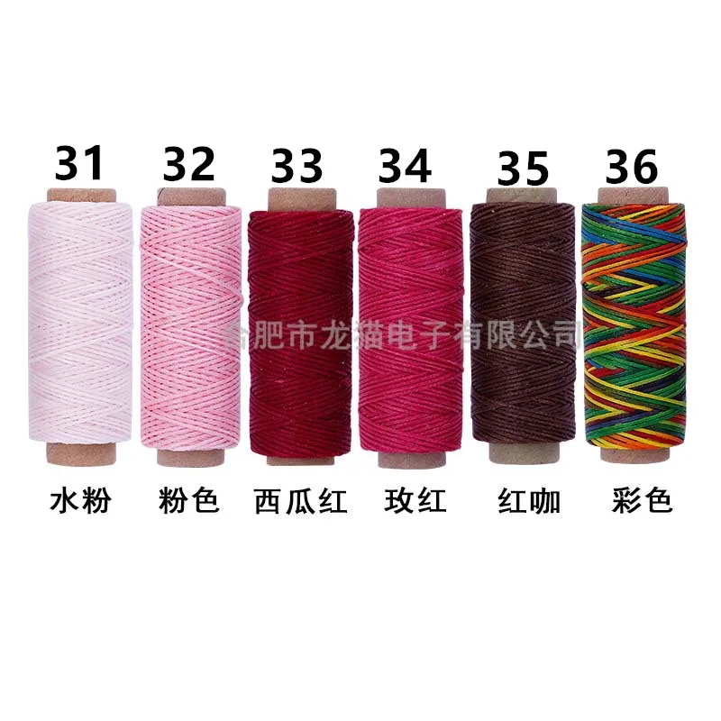 50 Meters Useful 0.8mm 150D Leather Waxed Thread Cord for Hand Stitching Thread Flat Waxed Sewing Line DIY Handicraft Tool