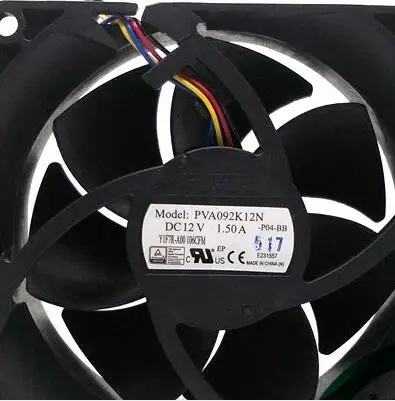 Wholesale: 6YVJR-AOO 106CFM PVA092K12N 92*92*38MM  1.50A  DC12V 4line server fan