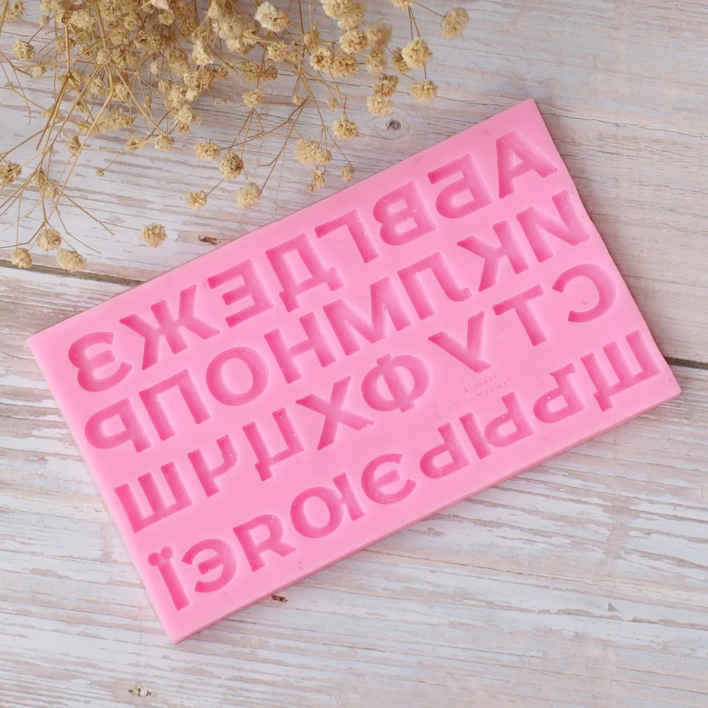 Russian alphabet word silicone mold fondant mold cake decorating tools chocolate gumpaste mold