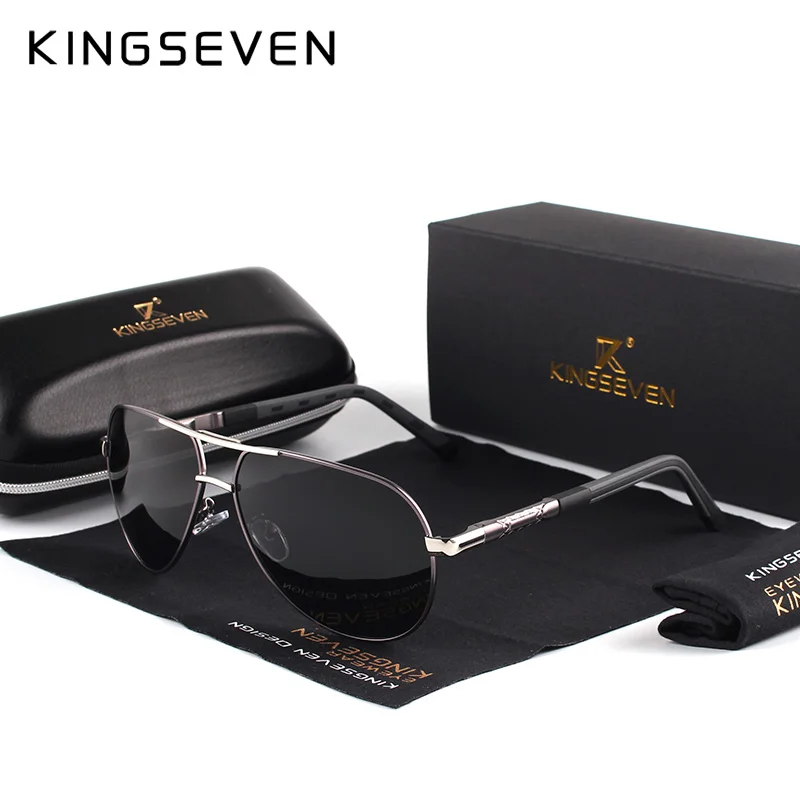 KINGSEVEN Mannen Vintage Aluminium Gepolariseerde Zonnebril Klassieke Merk Zonnebril Coating Lens Rijden Brillen Voor Mannen/Vrouwen