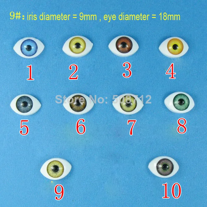 

200pcs Mixed Color Can Choose 9mm Plastic Acrylic Doll Eyes Glass Like--100pairs