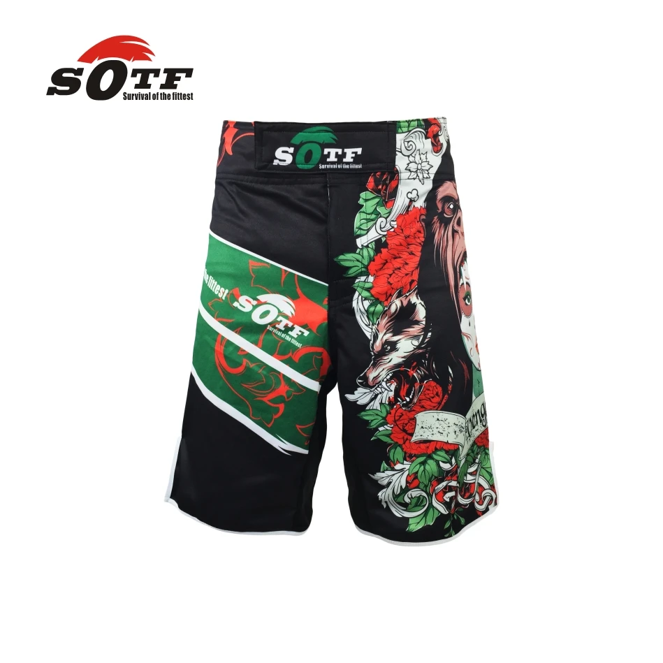 SOFT green the Beast mma combat training boxing breathable sports shorts Tiger muay thai boxing shorts pretorian boxeo mma pants