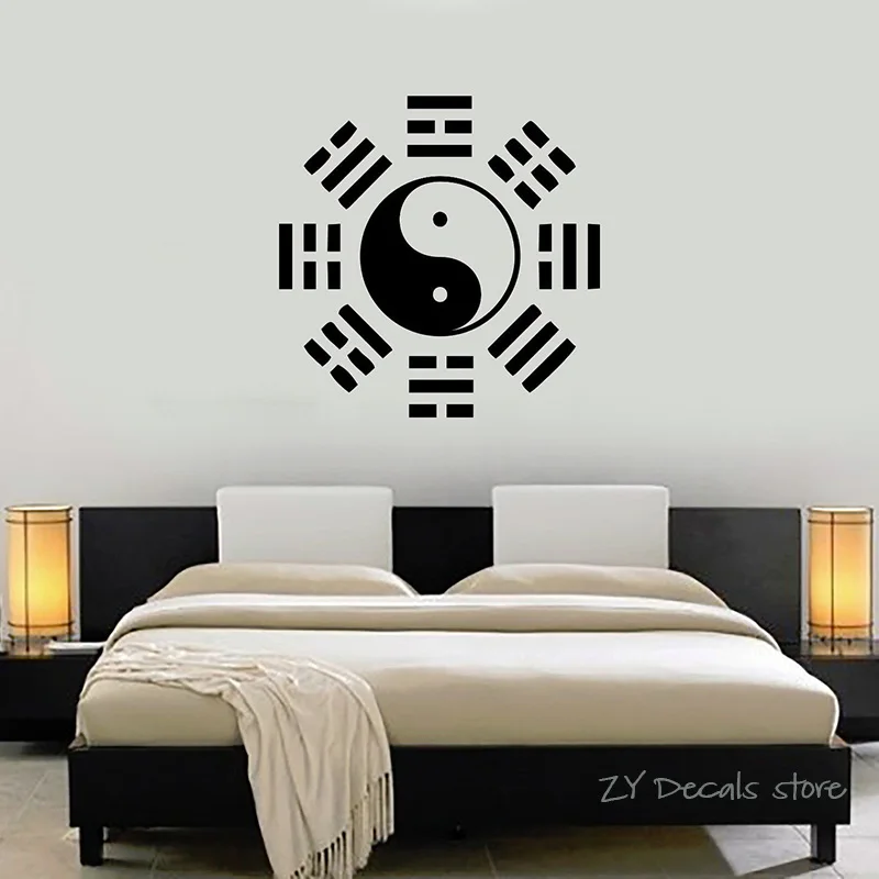 

Yin Yang Oriental Chinese Symbol Wall Decals Taiji Wall Stickers Removable Art Mural Home Decoration Bedroom Wall Decal L353