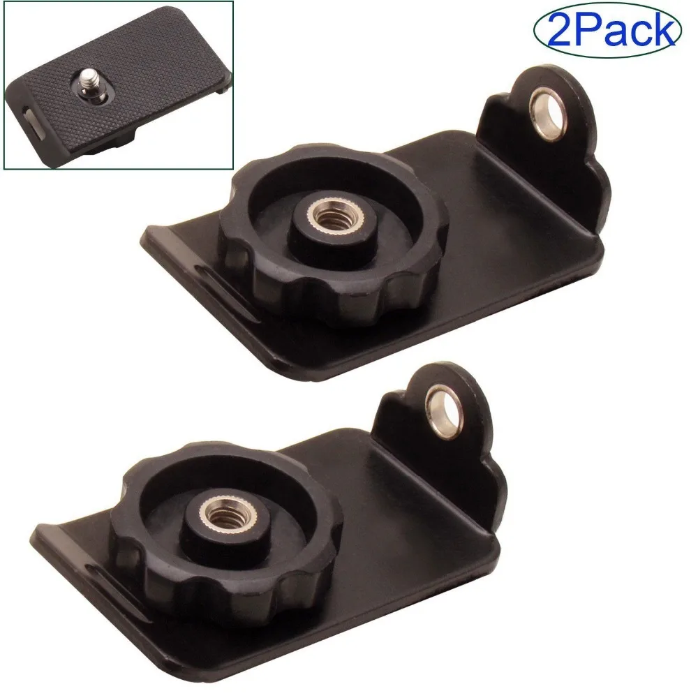 2 Pack Metallic Camera Quick Release Strap Mount Plate - Rapid Mounting Plate with Tripod Mount for Quick Release Strap