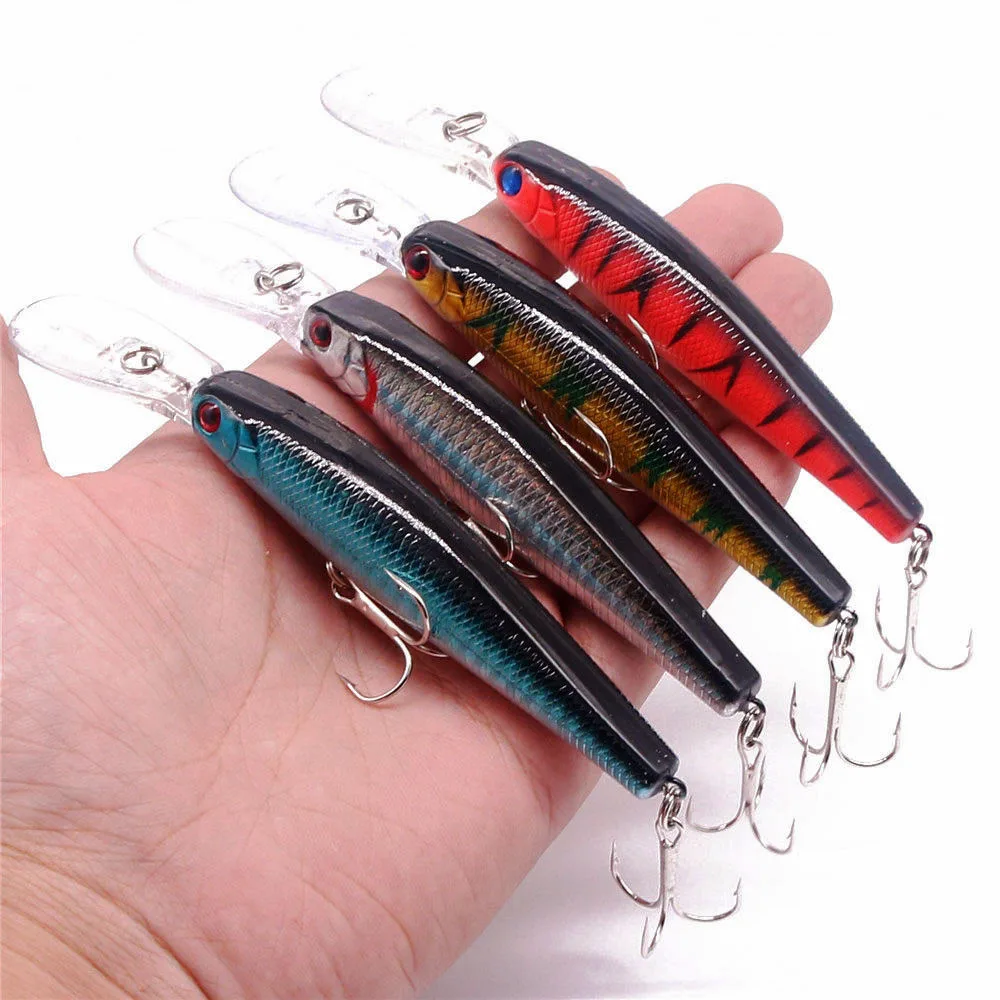 1 Pcs 14g Wobblers Crankbait Minnow isca De Pesca 125 milímetros Deep Sea Bass Isca De Peixe De Plástico Artificial Isca Dura equipamento de pesca