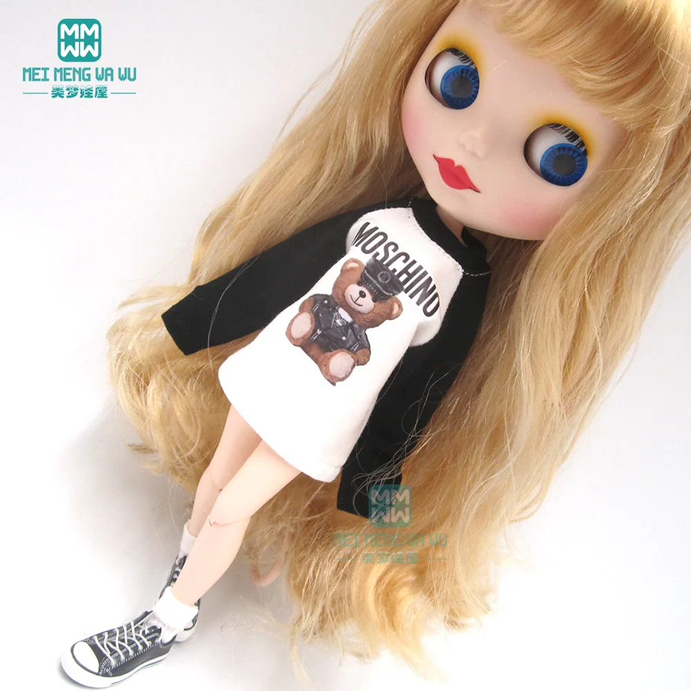 Kleding Voor Doll Past Fashion Lange T-Rok Jurk Sweatshirt Voor Blyth Azone1/6 Pop Accessoires