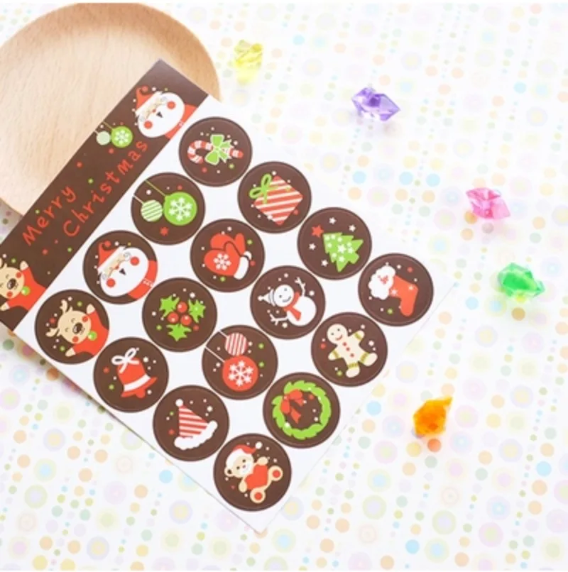 Merry Christmas Gift Sticker, DIY Scrapbooking Labels, Cookie, Cake, Gift Labels, Kitchen, Sweets Party Seal, 160Pcs