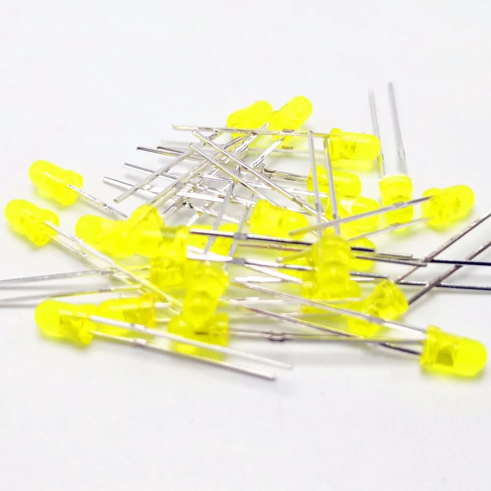 100pcs/lot F3 3MM Round Green Yellow Blue White Red Orange LED Light COMPONENT Diode DIY kit Purple Pink Jade green warm white