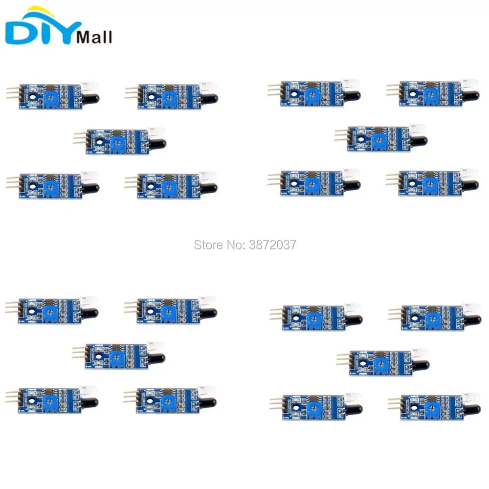 20 pz/lotto IR A Raggi Infrarossi Sensore di Evitamento Ostacolo Distanza di Rilevamento Fotoelettrico Module per Arduino Smart Car Robot