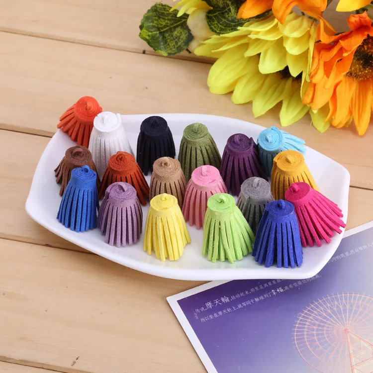 10pcs/lot High Quality 30mm Tassels For Keychain Cellphone Straps Jewelry Fiber Fringe Suede Tassel DIY Jewelry Findings