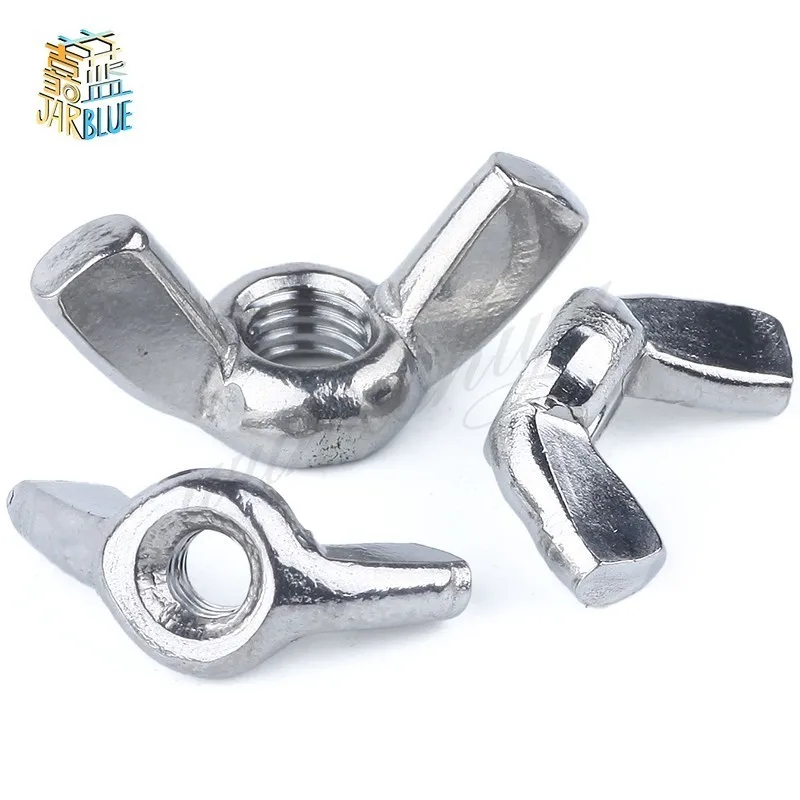 

2/3/5/10Pcs M3 M4 M5 M6 M8 M10 M12 DIN315 304 Stainless Steel Hand Tighten Nut Butterfly Nut Ingot Wing Nuts