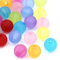 1000 PCs Doreen Box Acrylic Spacer Beads Round Frosted Mixed At Random Bead For DIY Jewelry Making 6mm Dia,Hole:Approx 1mm