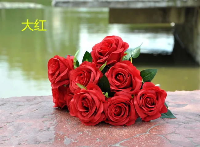 Factory outlets] France rose silk flower artificial flowers simulation flower factory opened housewarming wedding with flowers