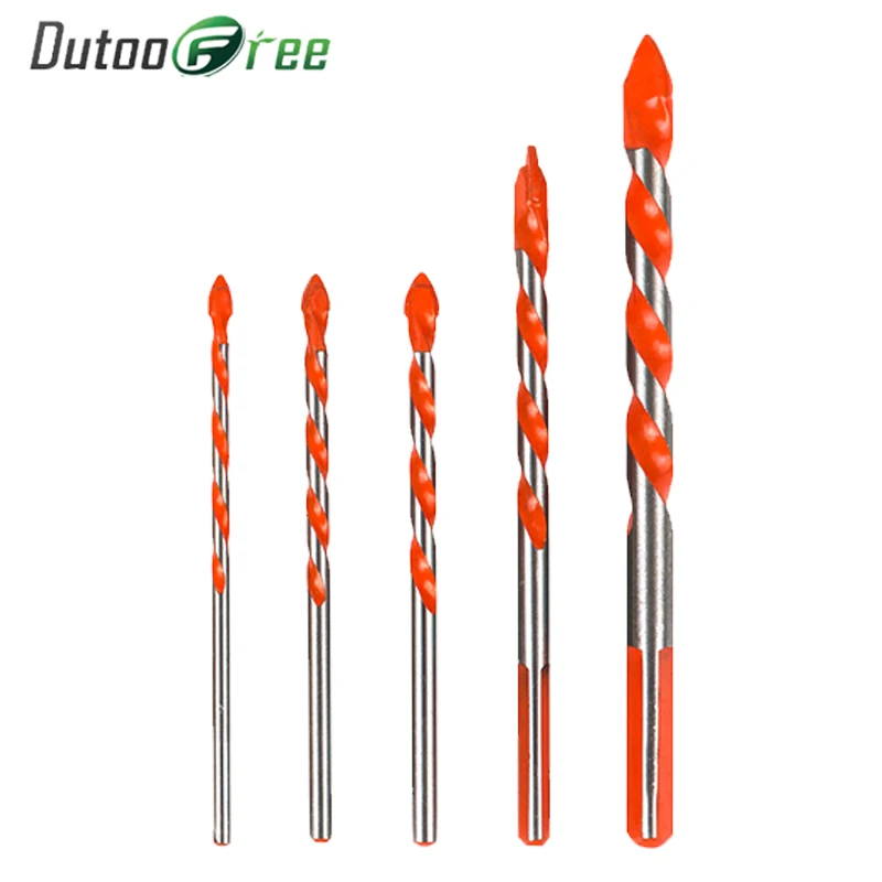 Dutoofree Tile Glass Ceramic Concrete Cement Hand Drill Alloy Perforated Set High Carbon Steel Triangle Drill Bit 3 4 5 6 8mm