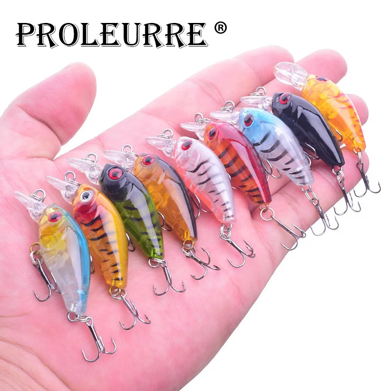 

Proleurre 1pcs 3.5g 45mm Top water Wobbler Swim Fish Fishing Lure Japan Mini Fishing Crankbait lure Artificial Hard Crank Bait