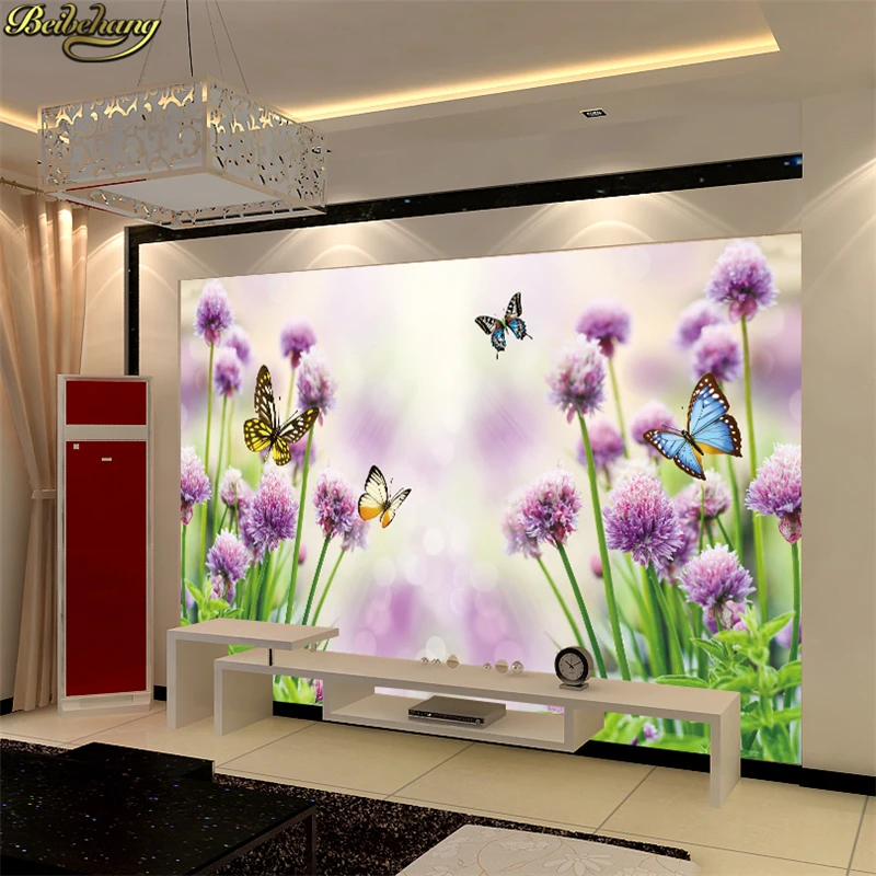 

beibehang Large modern bedroom living room TV backdrop mural custom mural wallpaper romantic dandelion 3d papel de parede