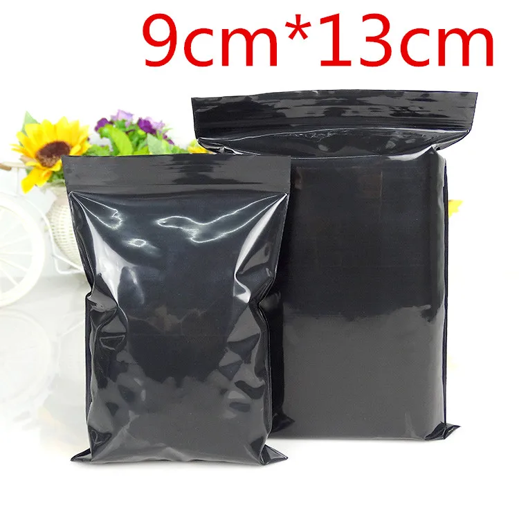 9*13cm 500Pcs/ Lot Self Seal Black Plastic Zip Lock Storage Pack Bag With Valve Zipper Poly Resealable Packing Packaging Pouch