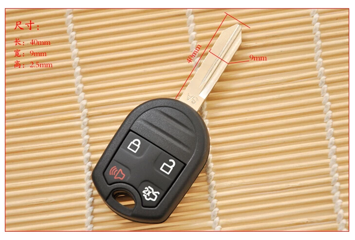 

4 BUTTONS REPLACEMENT REMOTE KEY SHELL CASE FOR FORD EDGE RAPTOR FOB KEY COVER 5PCS/LOT