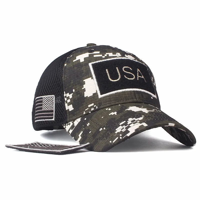 Xthree High Quality USA Flag Camouflage Baseball Cap For Men Snapback Hat Army American Flag Baseball Cap Bone Trucker Gorras