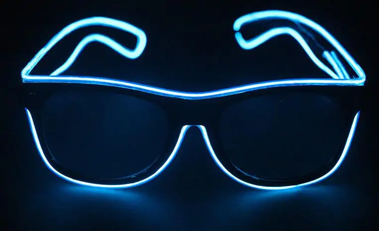 El Wire Glow Eye Glasses Led DJ Bright Safety Light Up Led flashing glasses Halloween Christmas Birthday Party Eyewear favors