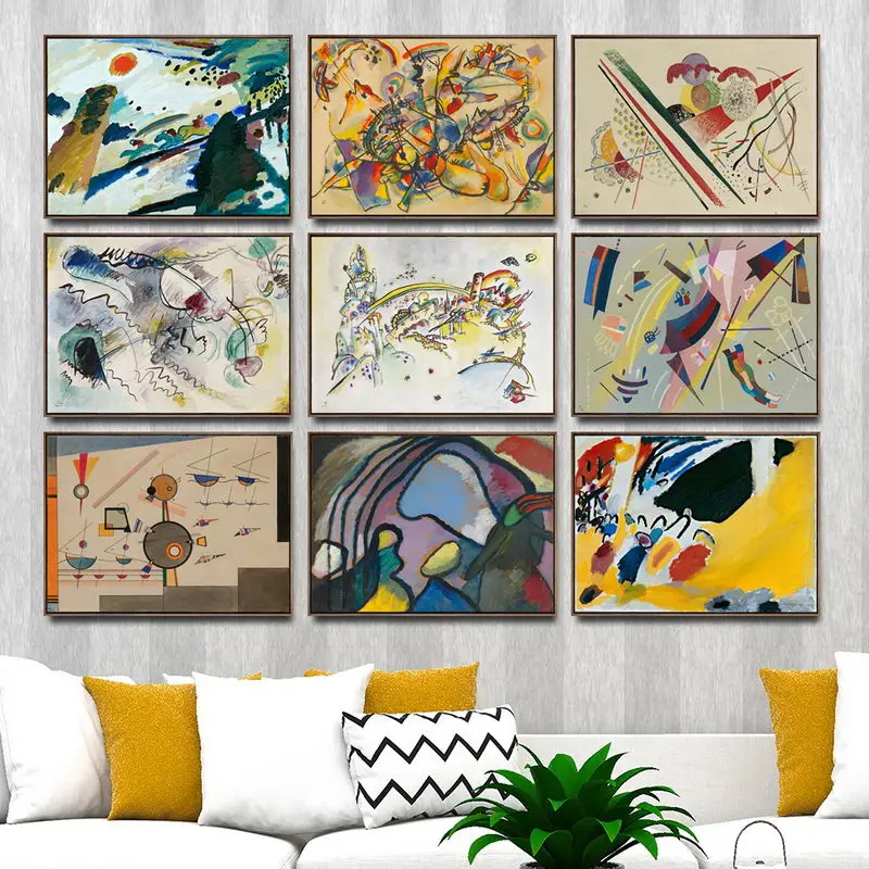 Home Decoration Print Canvas Art Wall Pictures for Living Room Poster Canvas Printings Paintingsn Russian Wassily Kandinsky 4