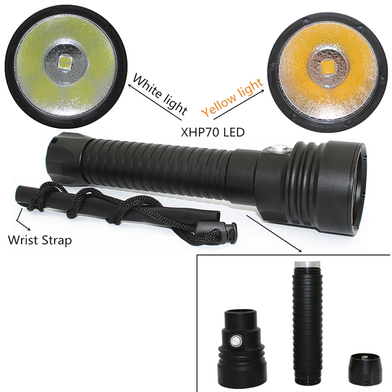 Potente linterna de buceo XHP70.2, 4200LM, LED, subacuática, 100M, resistente al agua, XHP70.2