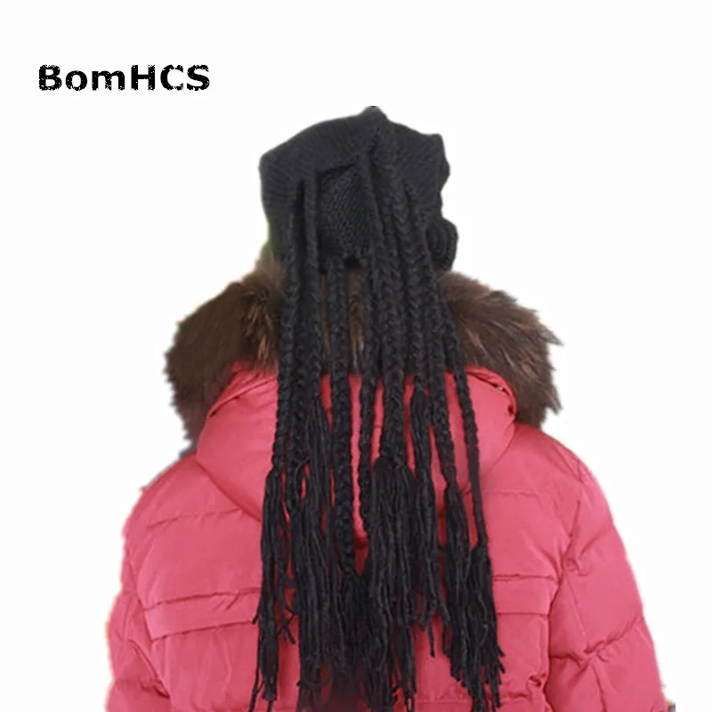 BomHCS Rock Style Nepal Braid Beanie Cool Winter Men's Knit Hat 100% Handmade Halloween Party Birthday Gift