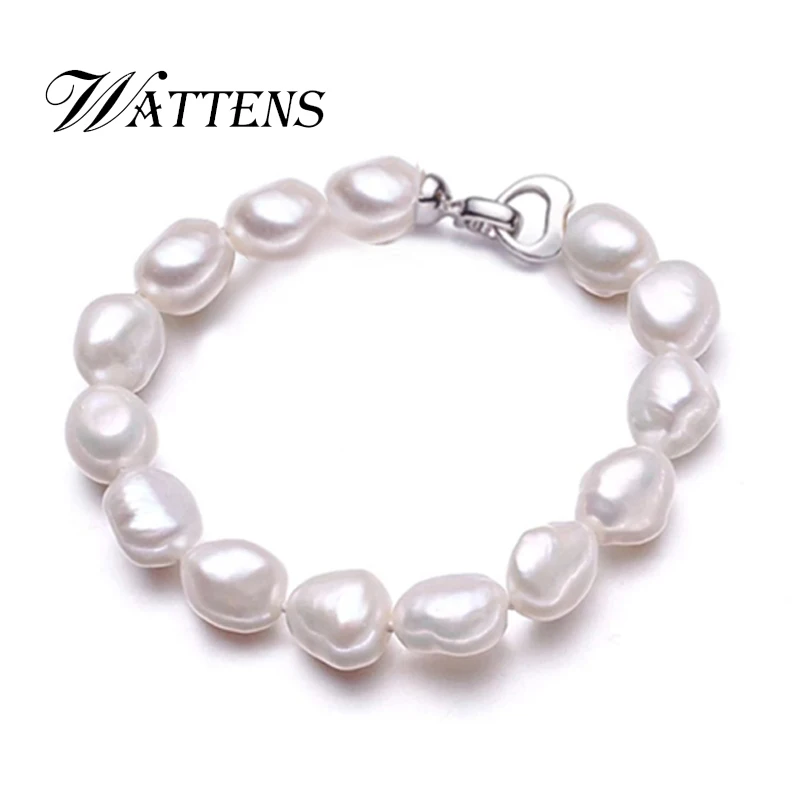 

WATTENS New 9-10mm Baroque Bracelet Natural Freshwater Pearl Bracelet Choice Christmas Wedding party mother's day Gift For Women