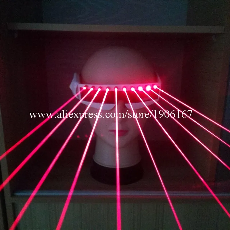 

5 Pcs Wholesale Red Laser Laserman Glasses With Red Lasers Luminous Eyewear For Party Night Club KTV Bar Stage Show