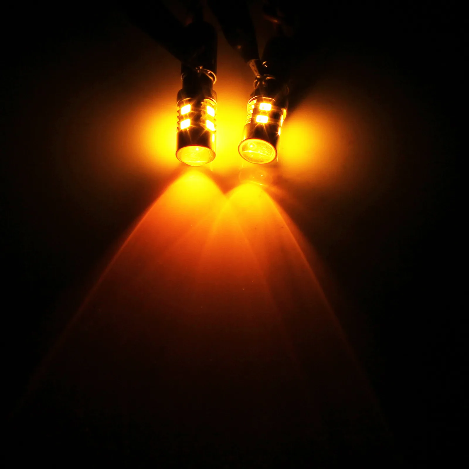 ANGRONG 2x  Amber HY21W BAW9s LED Car Light 10SMD 2835 LED Indicator Parking Light Bulb For Citroen C4 Grand Picasso