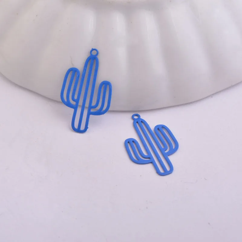 100 Stück AC10094 14*22mm Pflanzen-Kaktus-Anhänger, versilberter Anhänger für Halsketten, Schmuckherstellungszubehör – Detail 6