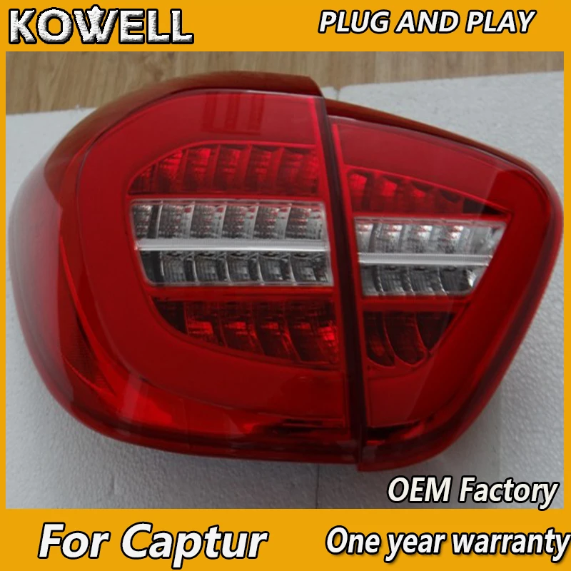 KOWELL Car Styling For Renault Captur tail lights 2013-2017 Captur LED Tail Lights rear trunk lamp cover drl+signal+brake+revers