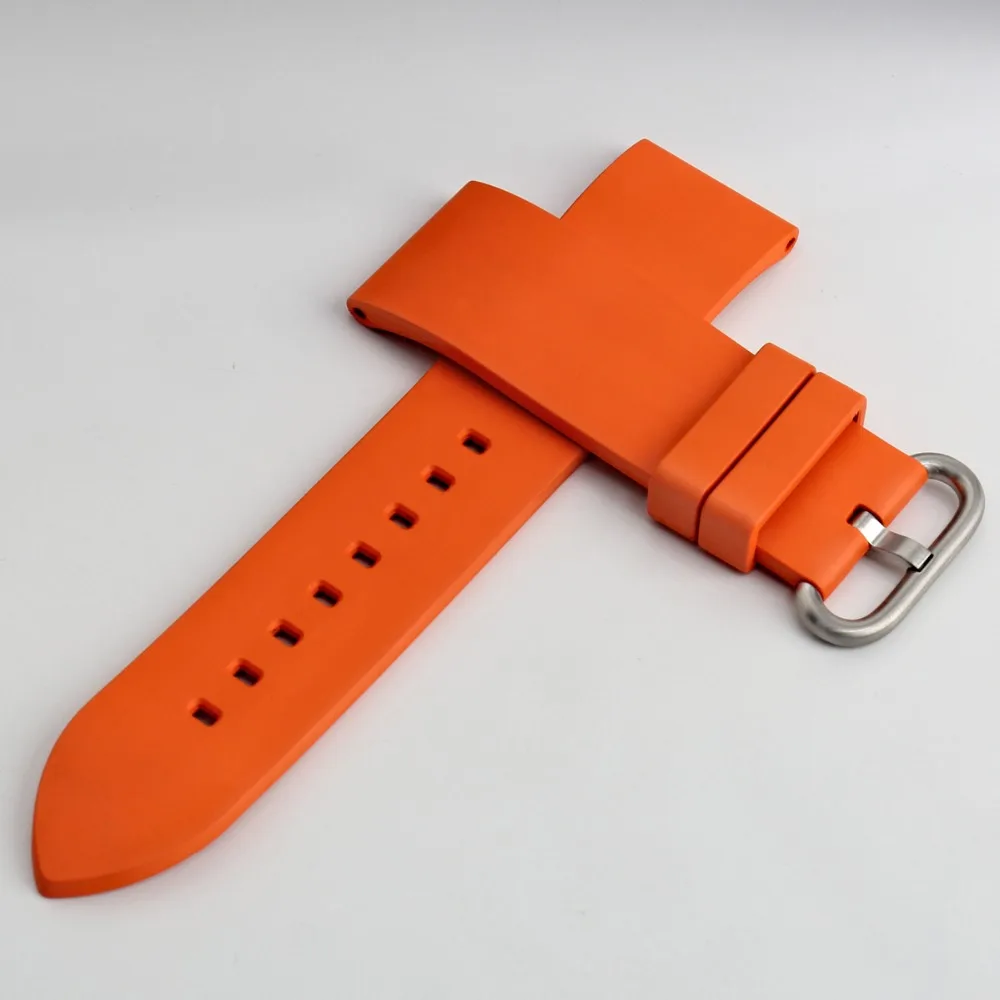 MAIKES Watch Accessories Quality Fluoro Rubber Watch Band 20mm 22mm 24mm Sport Watch Strap Orange Watchband For Omega Watch