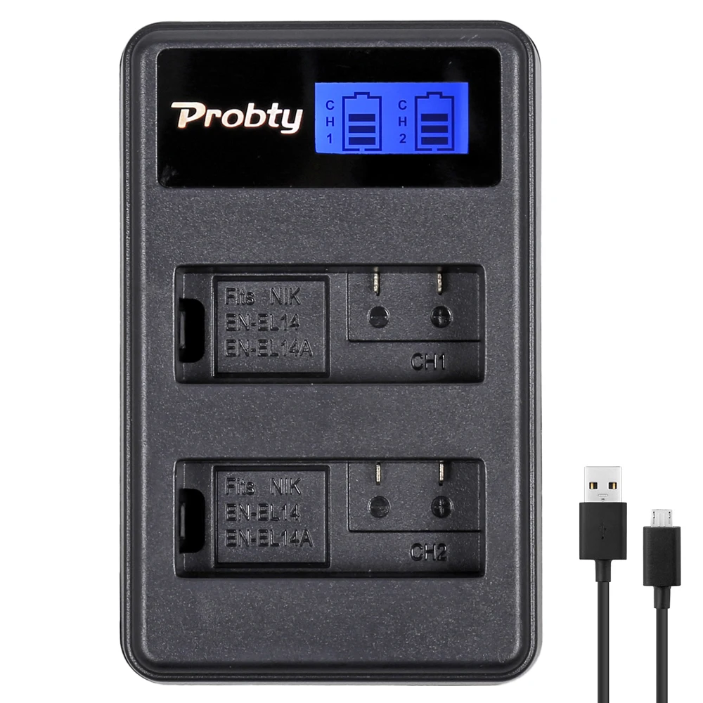 Pour Nikon EN-EL14 EN EL14 ENEL14 LCD USB touristes Chargeur pour Nikon D5300 D5200 D5100 D3100 D3200 D3300 P7100 P7000 P7700 Caméra