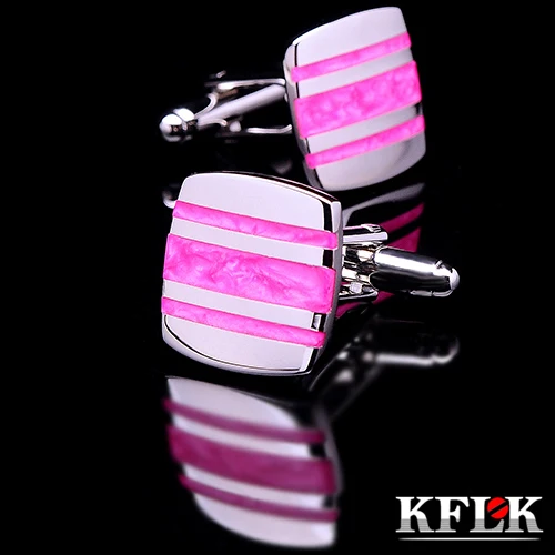 

Kflk Deluxe shirts Cufflinks cufflink wedding gifts for men's wear brand Enamel Cufflinks high quality pink abotoaduras jewelry