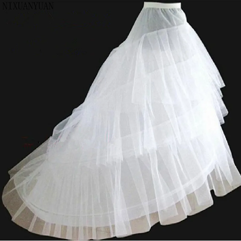 NIXUANYUAN الأبيض الزفاف تنورات 3 طبقات رخيصة المرأة ثوب نسائي jon crinoline vestido longo sottogonna