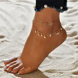 Bohemian Beads Ankle Bracelet for Women Leg Chain Round Tassel Anklet Summer Vintage Foot Jewelry Accessories Enkelbandje