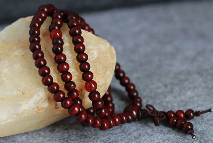 Natural 108*6mm Sandalwood Buddhist Buddha Meditation Beads Bracelets For Women Men Jewelry Prayer Bead Mala Rosary Bracelet