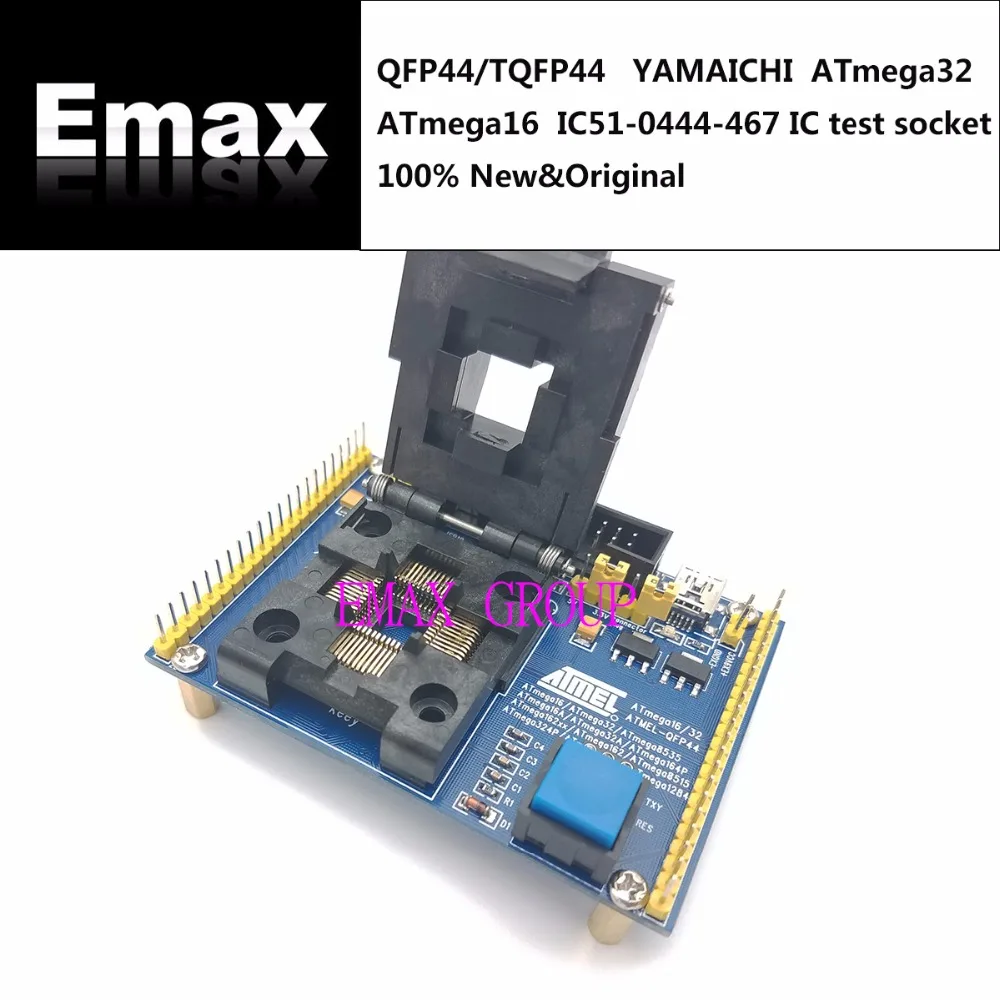 Imagem -02 - Assento para Teste de Assento Bolsa de Teste com Soquete de Queimar e Programação Qfp44 Dip Fp44 Atmega32 Atmega16 ic