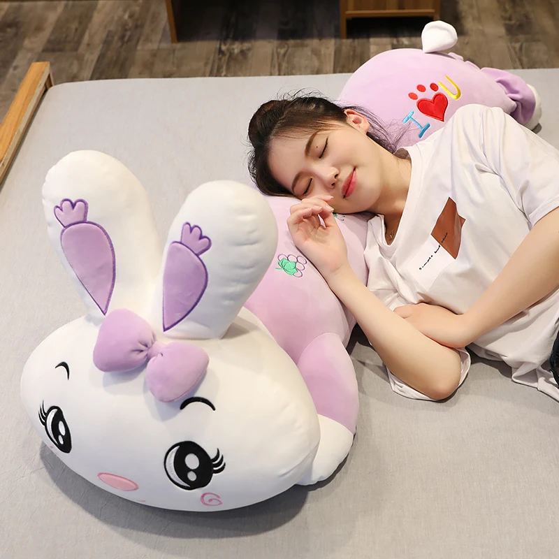 Cute White Rabbit Plush Toy Giant Cartoon Bunny Doll Sleeping Pillow for Girl Birthday Gift Decoration 100cm 130cm DY50706