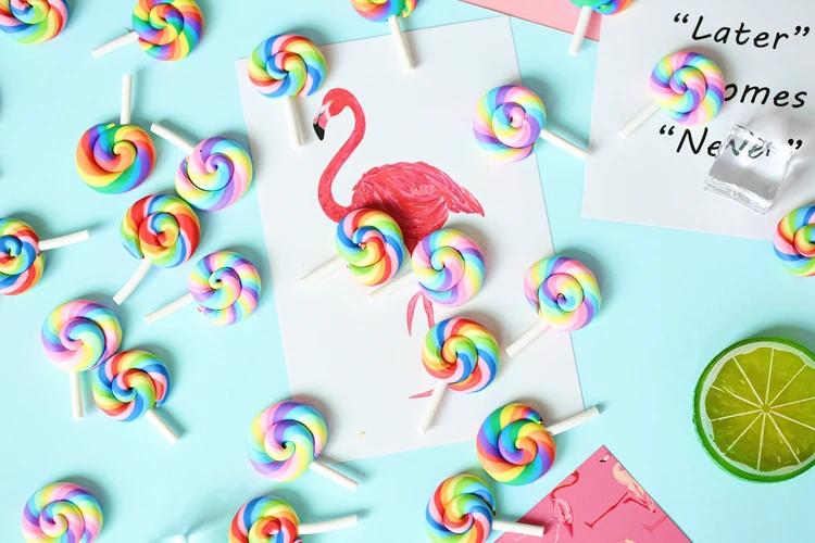 Mini fotografia adereços para estúdio de fotografia, estilo Ins, creme colorido, açúcar, pirulito do arco-íris, acessórios, decorações DIY