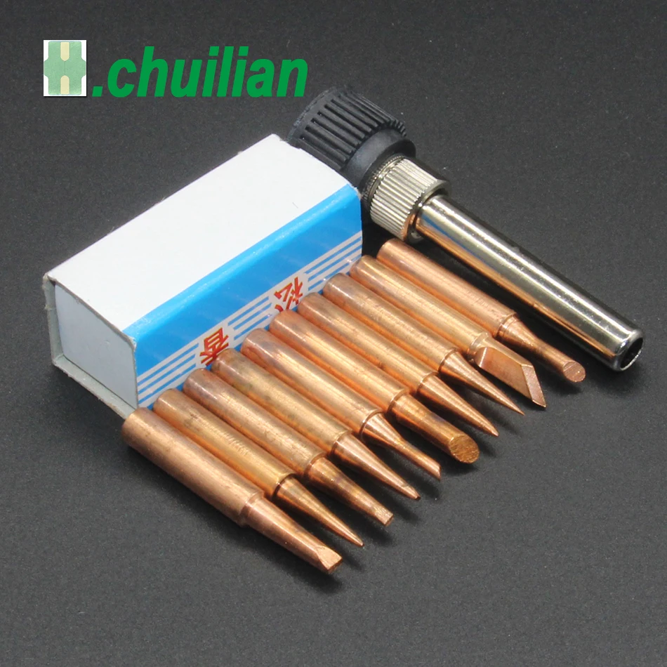 10pcs/lot Iron casing Solder Iron Tip 900M-T Flux For 936 SAIKE ATTEN GORDAK KADA YIHUA Soldering Rework Station Iron Tsui